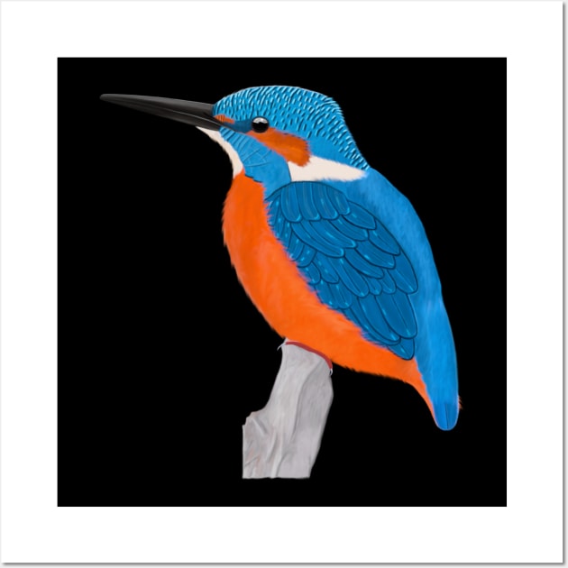 Kingfisher Bird Watching Birding Ornithologist Gift Wall Art by jzbirds